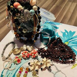 Assorted Jewelry Collection with Beads and Bangles